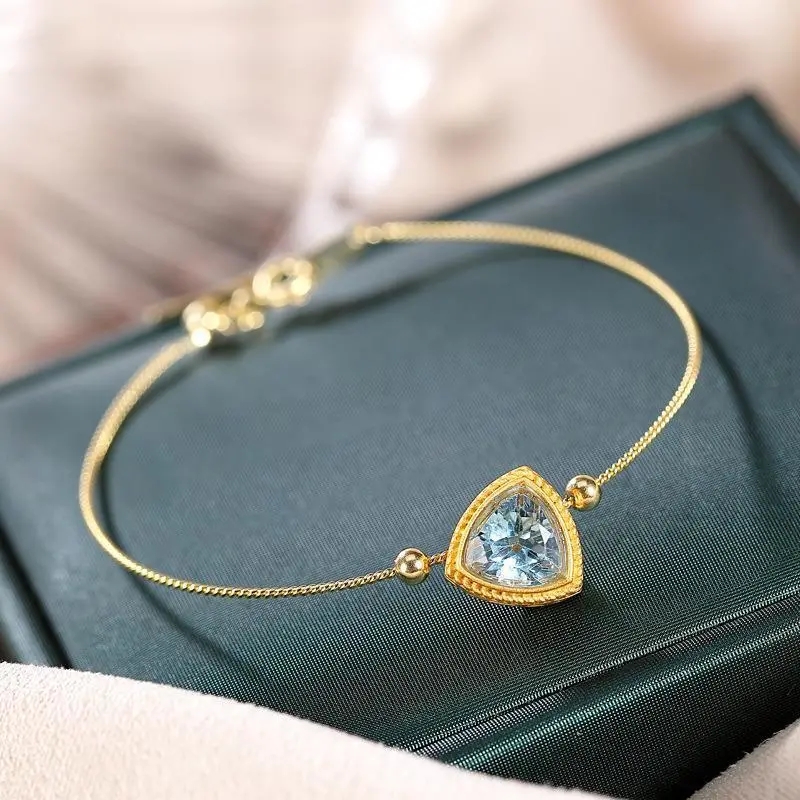 925银镀18K金托帕石锆石创意个性礼品百搭轻奢时尚流行女士款手链