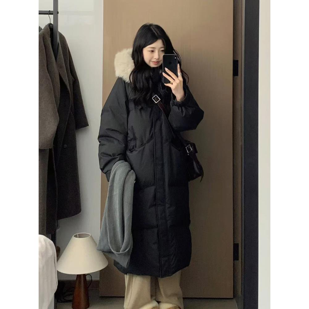 冬装羽绒棉服女2025年新款韩系加厚过膝长款大毛领冬季棉衣棉袄女