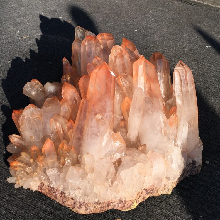 无优化天然白水晶超大簇透体红皮原石标本乔迁开业送礼玄关大摆件