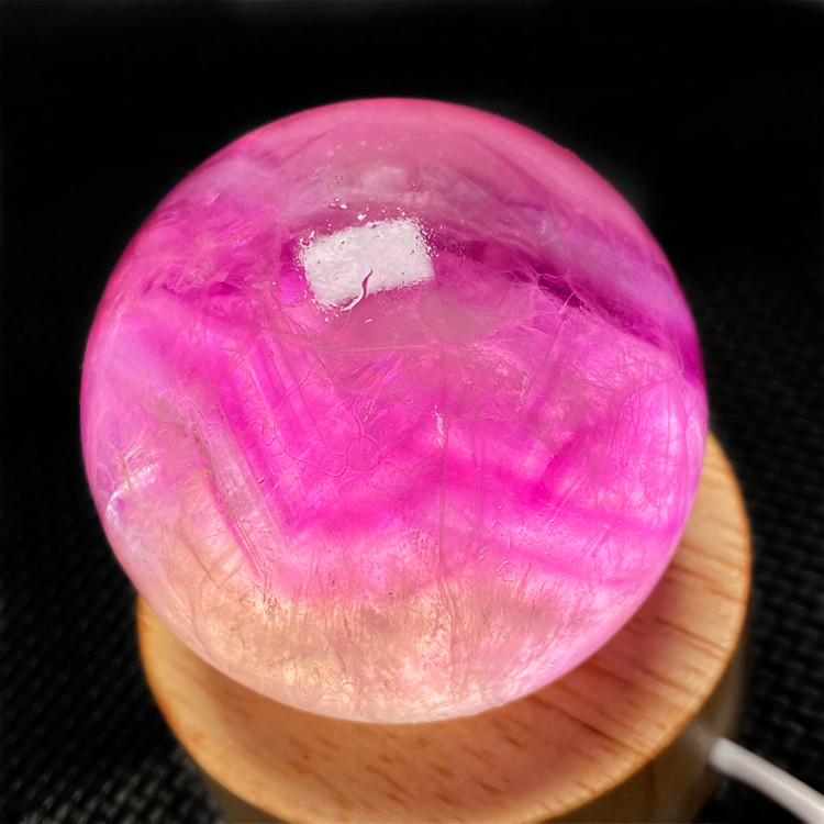 天然糖果彩色萤石原石水晶球雪花羽毛千层萤石球圆珠单珠桌面摆件