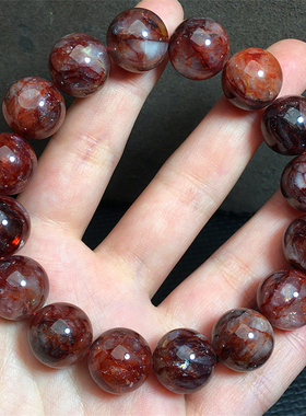 天然红胶花手链男女同款饰品礼物