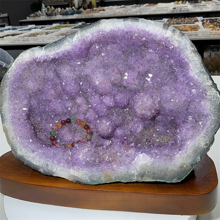 天然紫水晶聚宝盆消磁净化大摆件