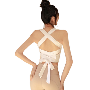 Ackdcs美背瑜伽服女春夏专业运动背心带胸垫外穿无袖健身上衣薄款