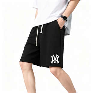 男华夫格直筒运动休闲五分裤 NYLPA奥莱夏季 2026休闲印花运动短裤