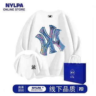 NYLPA秋冬季 新款 圆领卫衣男士 潮牌涂鸦印花宽松奥特莱斯情侣长袖