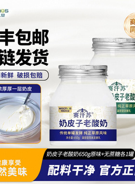 顺丰 赛汗苏内蒙古传统奶皮子老酸奶单罐650g珍贵奶皮子 无添加剂