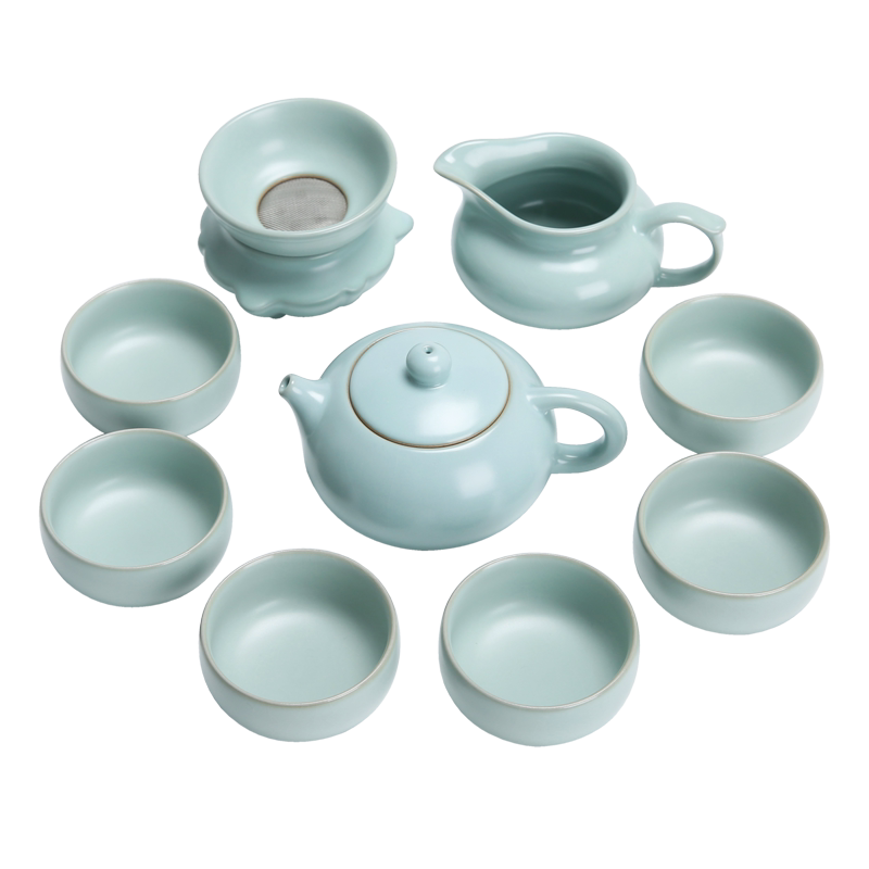 办公室高档汝瓷礼盒装功夫茶具