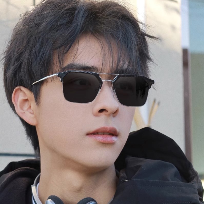 高颜值双梁墨镜男款防紫外线太阳眼镜司机开车钓鱼专用防刺眼护眼