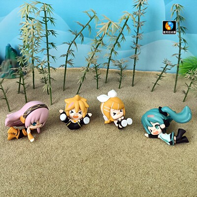 初音未来巡音镜音铃镜音连滑倒摔倒版可爱动漫精致小手办
