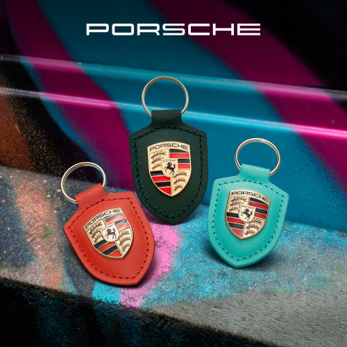 【官方正品】Porsche 保时捷经典系列盾徽钥匙圈真皮钥匙扣钥匙链