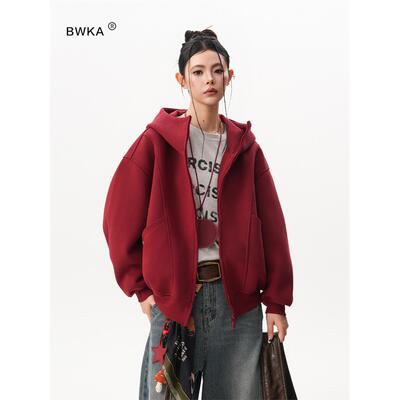 重磅420G安可拉红连帽卫