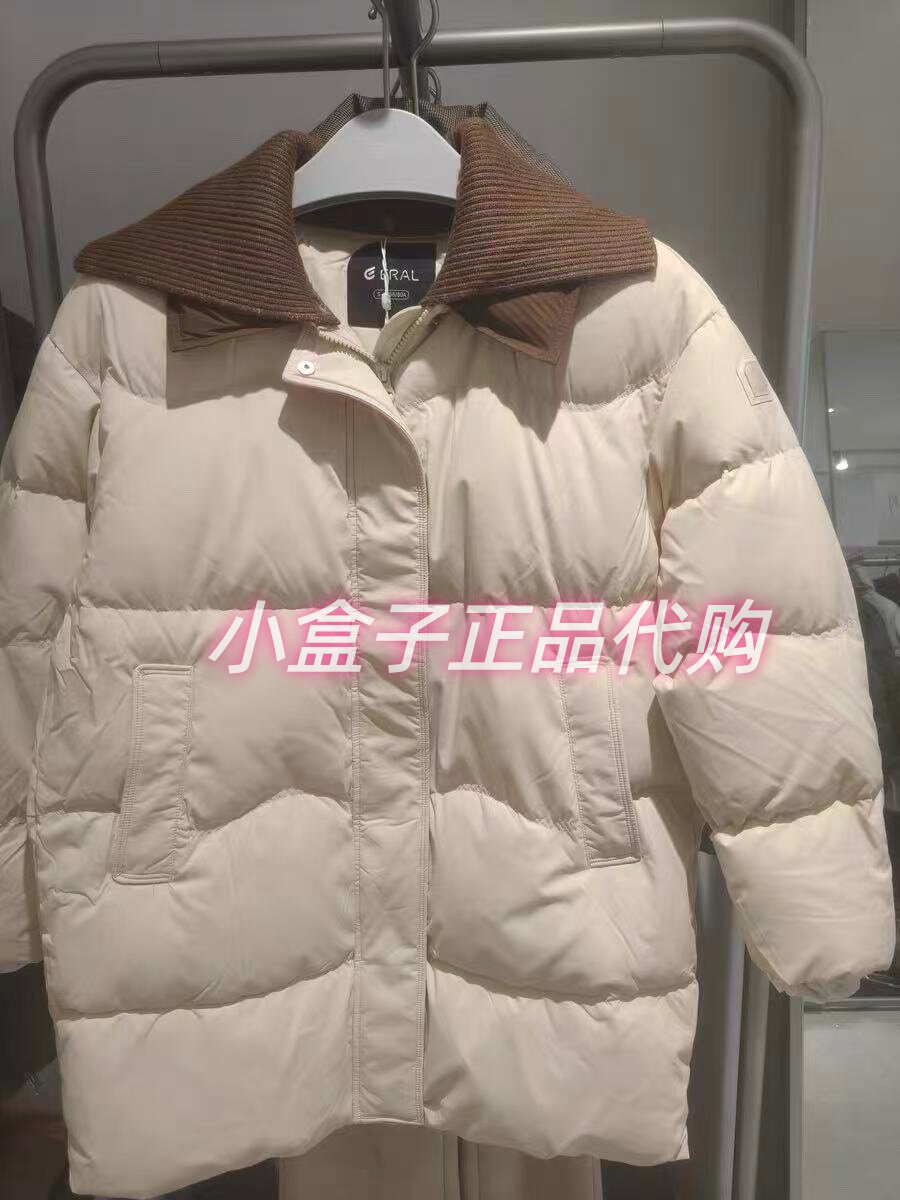 2025正品艾莱依新款小心机双领短羽绒服货号6025203040吊牌价1397