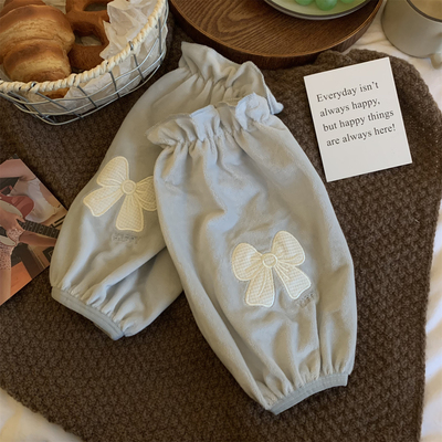 简约可爱灰色袖套秋冬羽绒服大衣耐脏防污学生办公纯色长套袖护袖