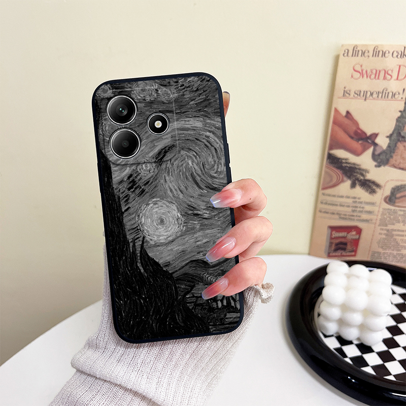 适用红米note14手机壳硅胶红米note14pro个性梵高艺术星空保护套红米note14pro+软壳个性男女款保护套潮牌