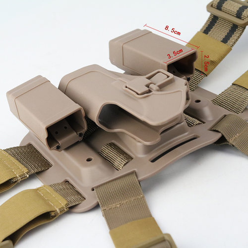 战术多功能快拔枪套左腿挂双绑腿影视道具cos通用1911沙鹰M92/G17