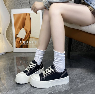 鞋 纯黑复古大头板鞋 厚底百搭低帮运动休闲鞋 2025情侣休闲板鞋