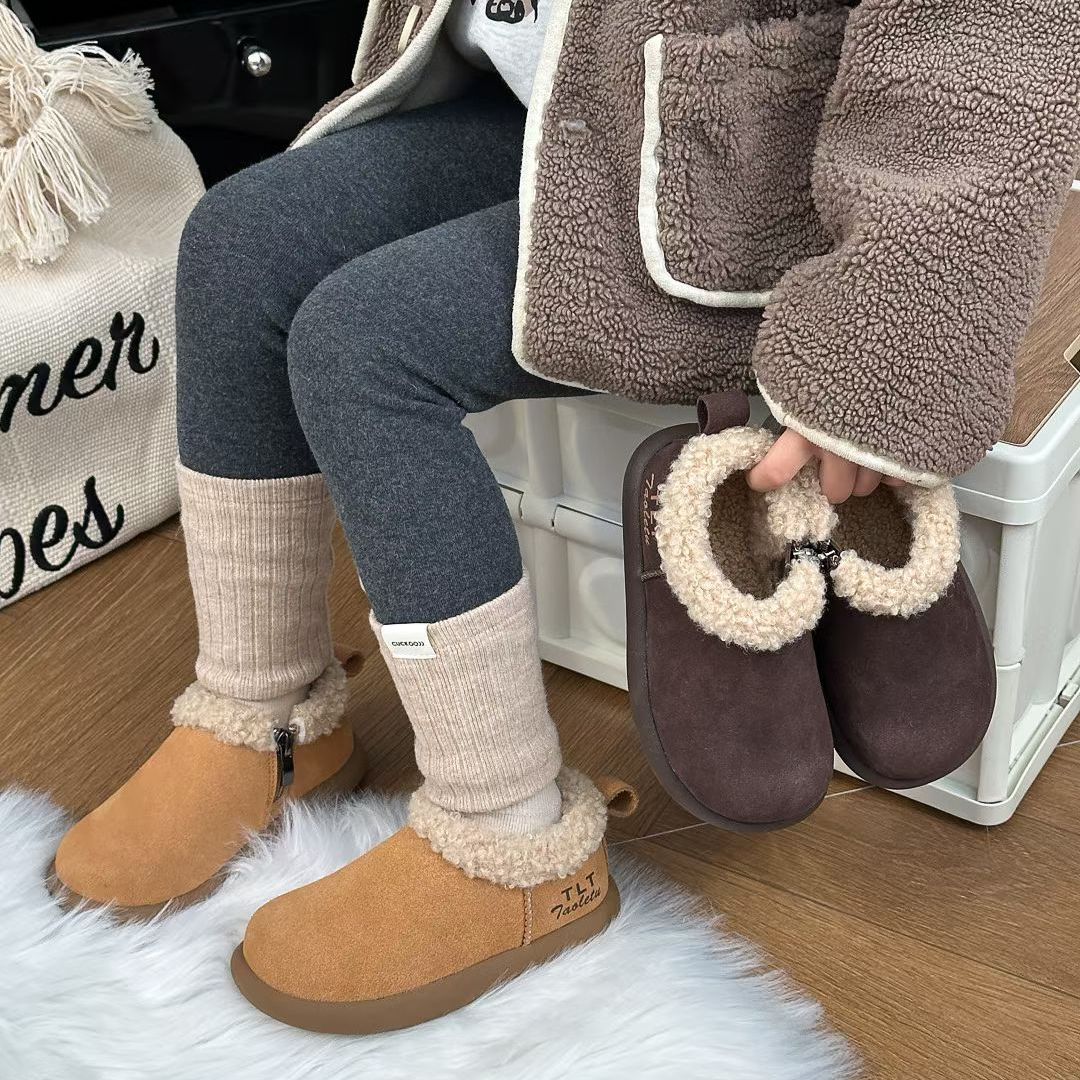 儿童加绒加厚大棉鞋2025冬季新款