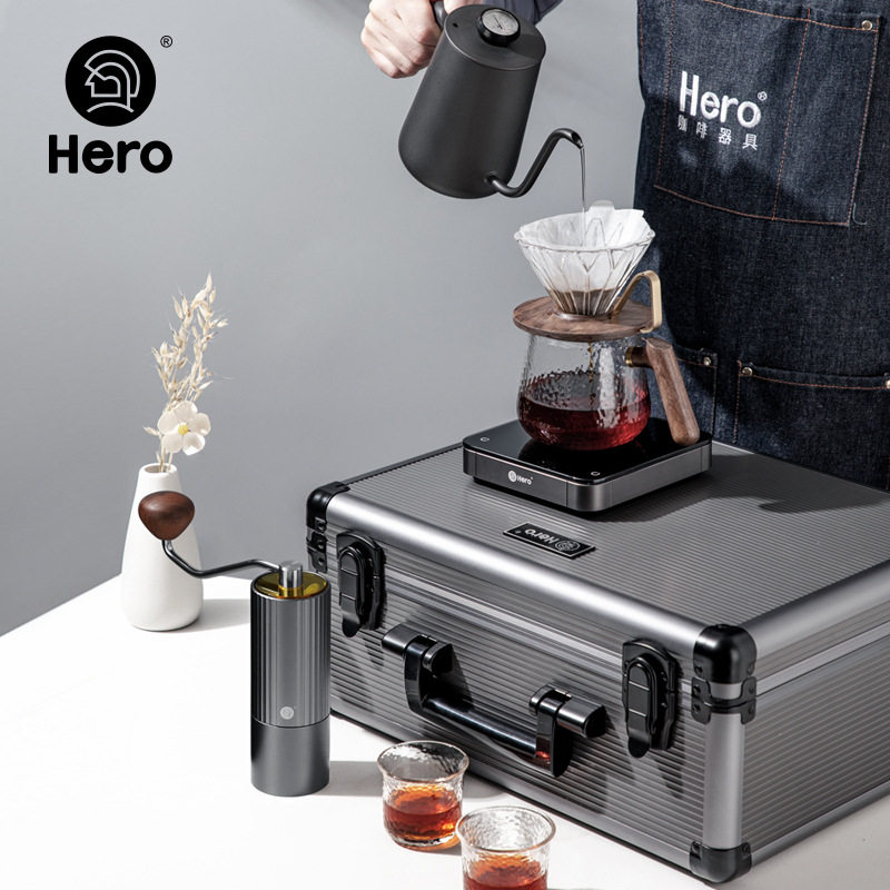 Hero豪华顶配版旅行箱手冲咖啡套装户外便携手摇磨豆机礼盒套装