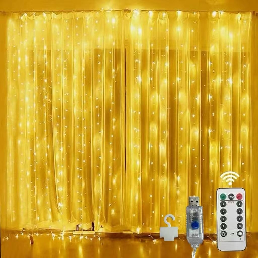 led铜丝窗帘灯防水仙女彩灯串USB供电定时遥控器房间装饰铜线串灯,家装灯饰光源,室内LED灯带,淘宝优惠券,粉丝福利购,淘宝优惠卷