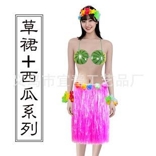 草裙西瓜文胸套装儿童节表演服饰婚庆整蛊搞笑道具草裙舞套装