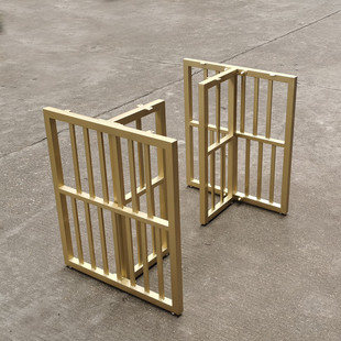 铁艺桌脚办公桌腿大板岩板桌脚茶几桌子桌脚支架黑色框架金属烤漆