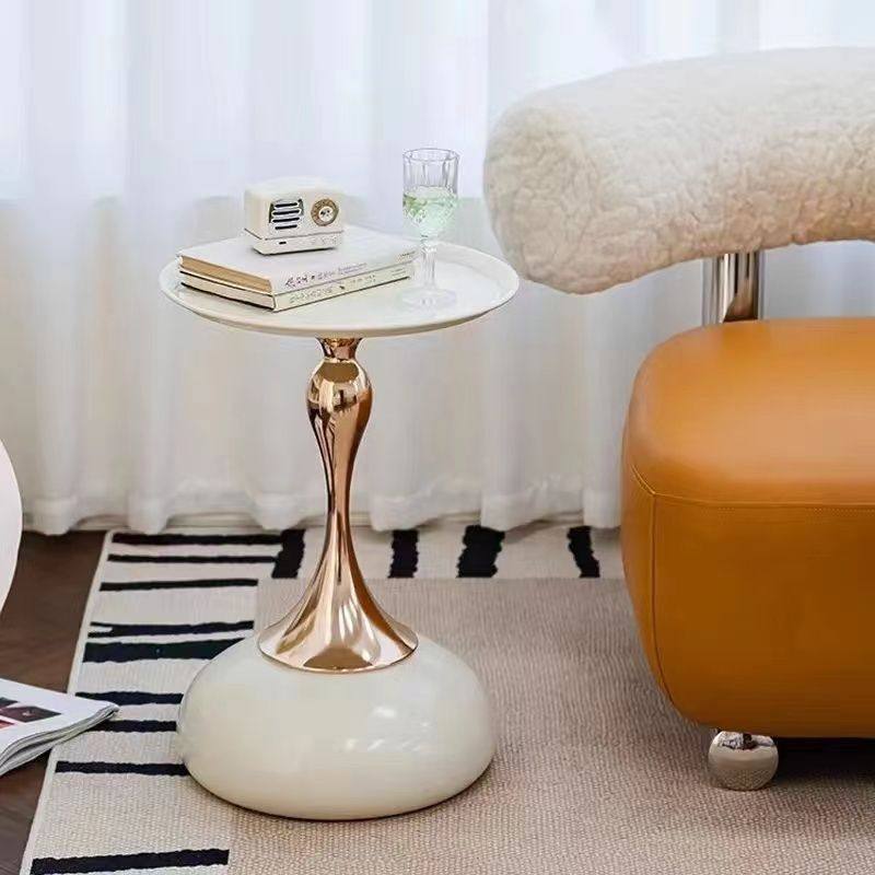 欧式铁艺边几小户型家用客厅沙发边小蛮腰法式茶几卧室床头小