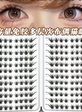 爆款布偶猫免胶假睫毛新款浓密自然嫁接感狐系眼睫毛眼尾斜飞款