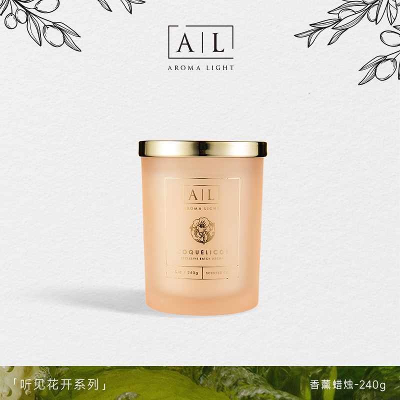 【AromaLight】240g温暖花香蜡烛