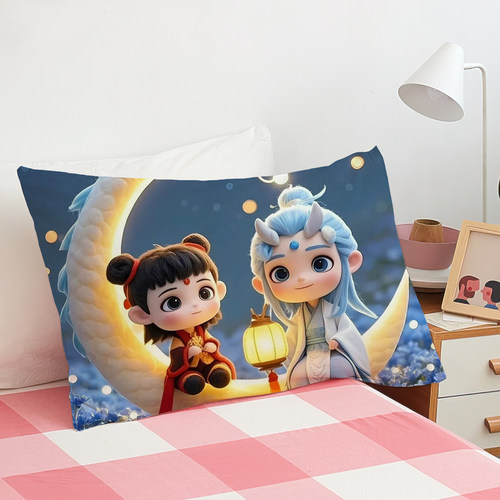 哪吒单人双面印花枕套可拆洗拉链设计敖丙卡通动漫枕头套新款2025