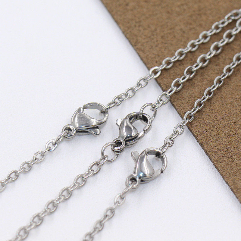 不锈钢链条十字0型项链条 长度可定做 diy手工挂绳项链钛钢材料