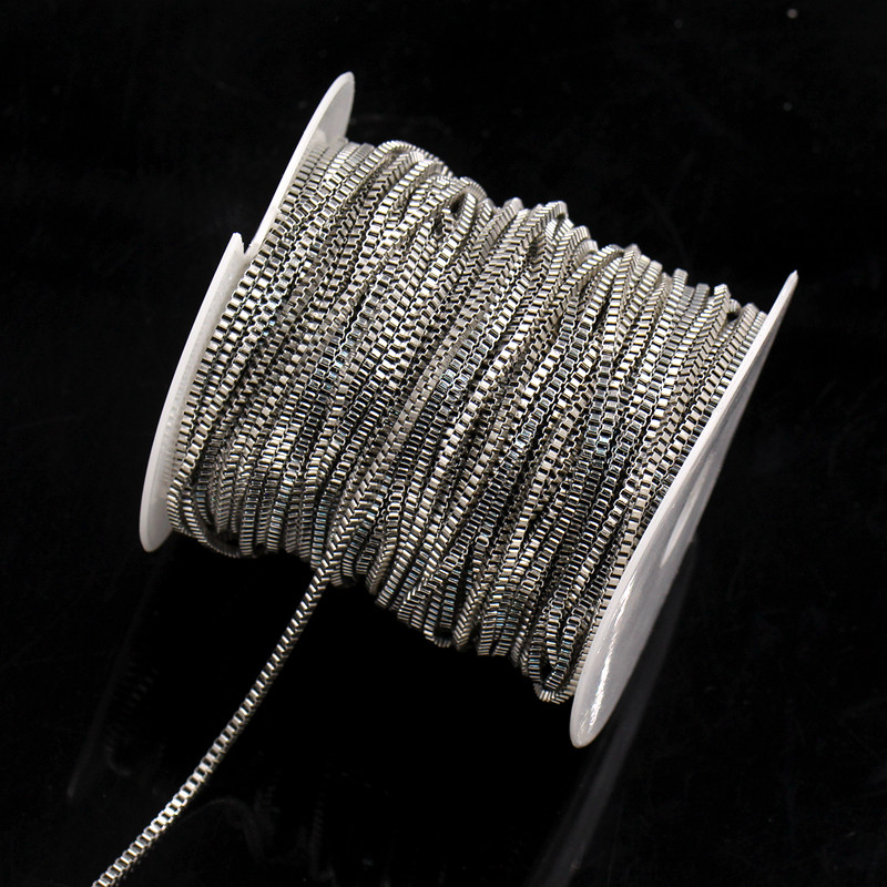 STAINLESS STEEL TITANIUM STEEL SEMI-FINISHED CHAIN MATERIAL BOX BOX SQUARE CHAIN DIY HANDMADE NECKLACE CLOTHING ORNAMENTS