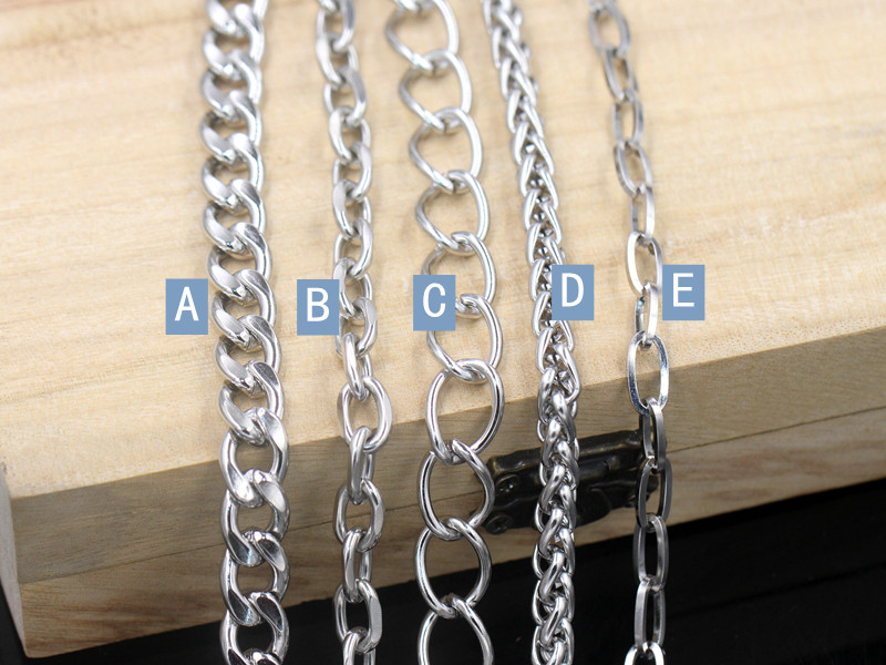 STAINLESS STEEL OPENING SEMI-FINISHED CROSS CHAIN THICK CHAIN BY METER CONTINUOUS DIY NECKLACE HANDMADE CLOTHING ACCESSORIES
