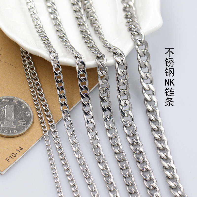 304不锈钢bnk链条钛钢金属扁DIY