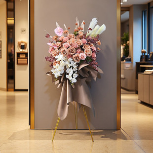 同城配送开业花篮仿真花门店庆典活动布置商场门口摆件交车装饰花