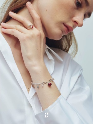 Iquraii26春夏新款衡量手链天然白水晶智性叠戴 18K金色/白金色