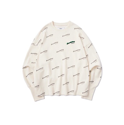 Earthling 白色复古logo长袖T袖