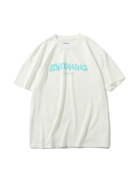 Earthling 白色红蓝EC标短袖廓形T恤上衣