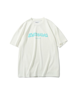 Earthling 白色红蓝EC标短袖廓形T恤上衣