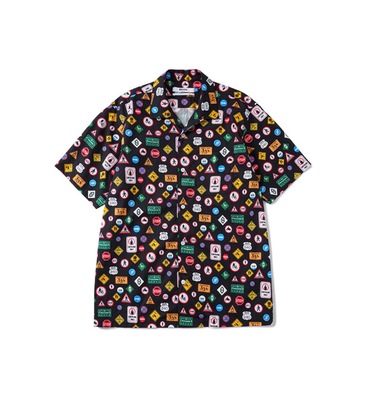 Earthling 花色voyage印花短袖衬衫