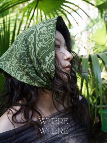 【方巾-印旅地图-丛林绿】WhereWhere原创手工印尼蜡染布头巾方巾