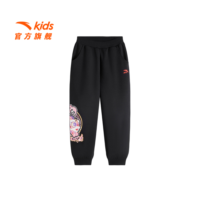 安踏儿童女小童针织运动长裤2025春季新款舒适百搭儿童休闲卫裤潮