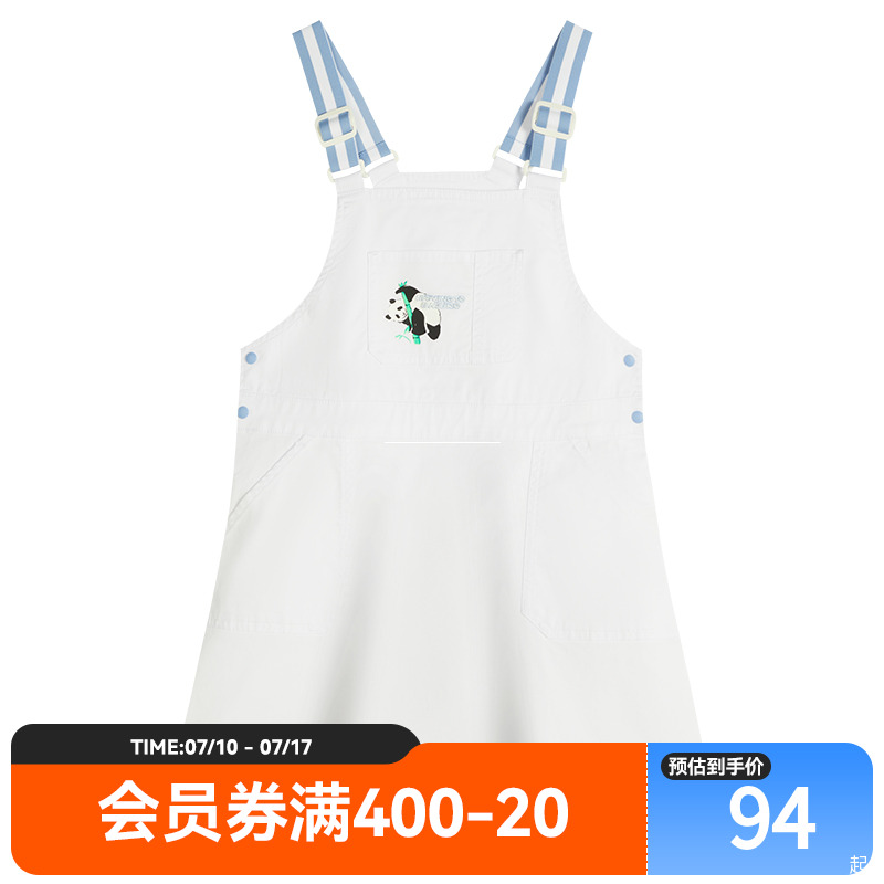 安踏儿童背带裤2025年夏季新款大童户外休闲百搭背带裤可爱女裙子