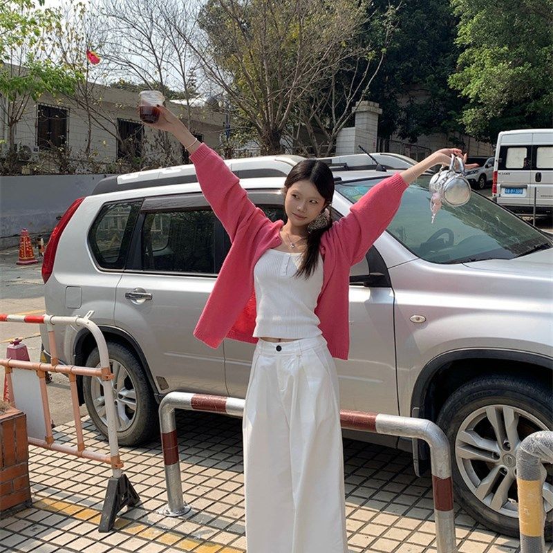 速发大+多巴胺穿搭三件闲针织开衫毛衣码吊带背心+休套阔腿长裤,女装/女士精品,大码套装,淘宝优惠券,粉丝福利购,淘宝优惠卷