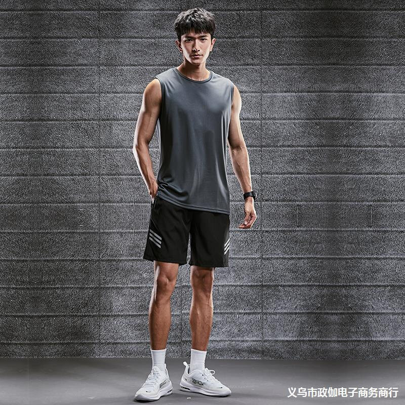 速发健身衣服男背心运动服套装夏季T恤篮球装备训练短袖跑步