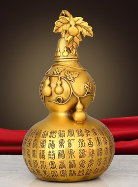 速发黄铜百福葫芦摆关家居玄件客厅电柜视窗台摆放房屋缺角桌面摆
