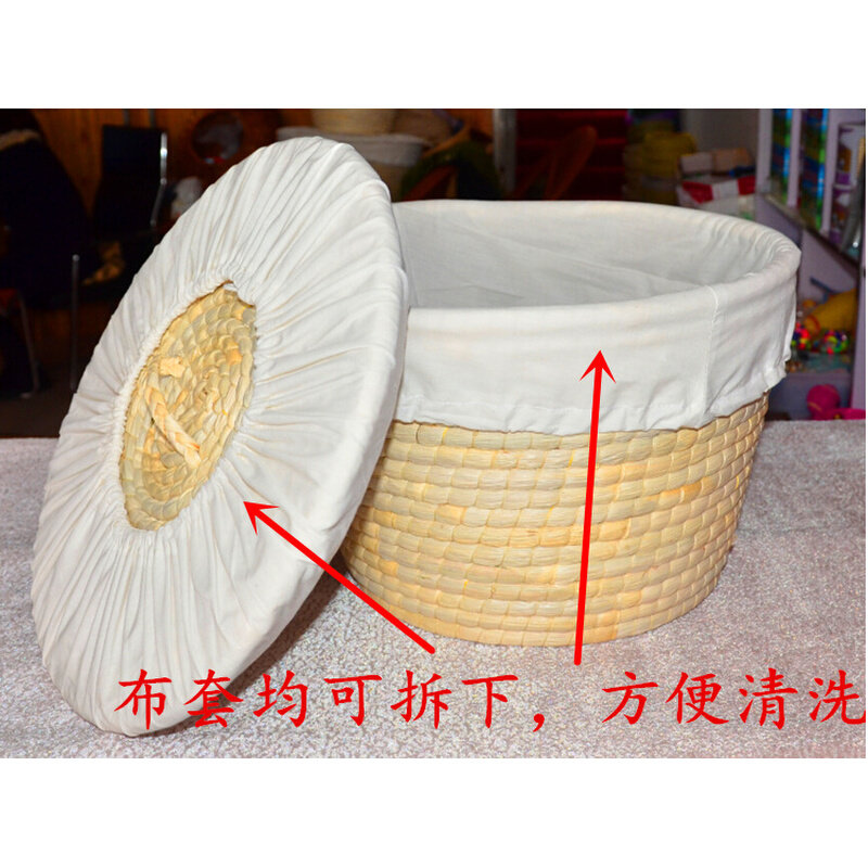速发草编馒头筐家用带盖保温饭捂子包子烧饼面包放馍收纳筐食品箱