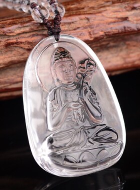 速发白水晶大势至菩萨吊坠生肖属马项链本命佛十二生肖守护神男