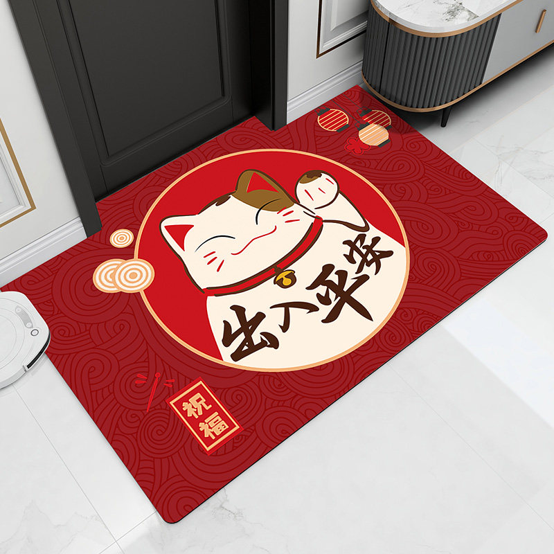 速发红色出入平安入耐门蹭土门用地垫厅门外户脏脚垫家垫子进门口