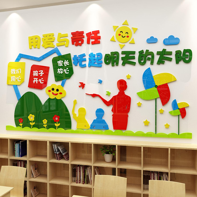 速发导辅班装饰文化墙贴园教育机构培训班托管中心布置幼儿面教室