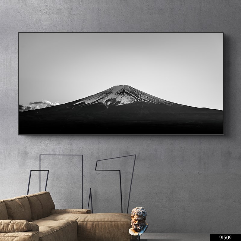 速发工业风画厅装饰客极简黑富白士山沙发背景墙挂画轻奢大气卧室